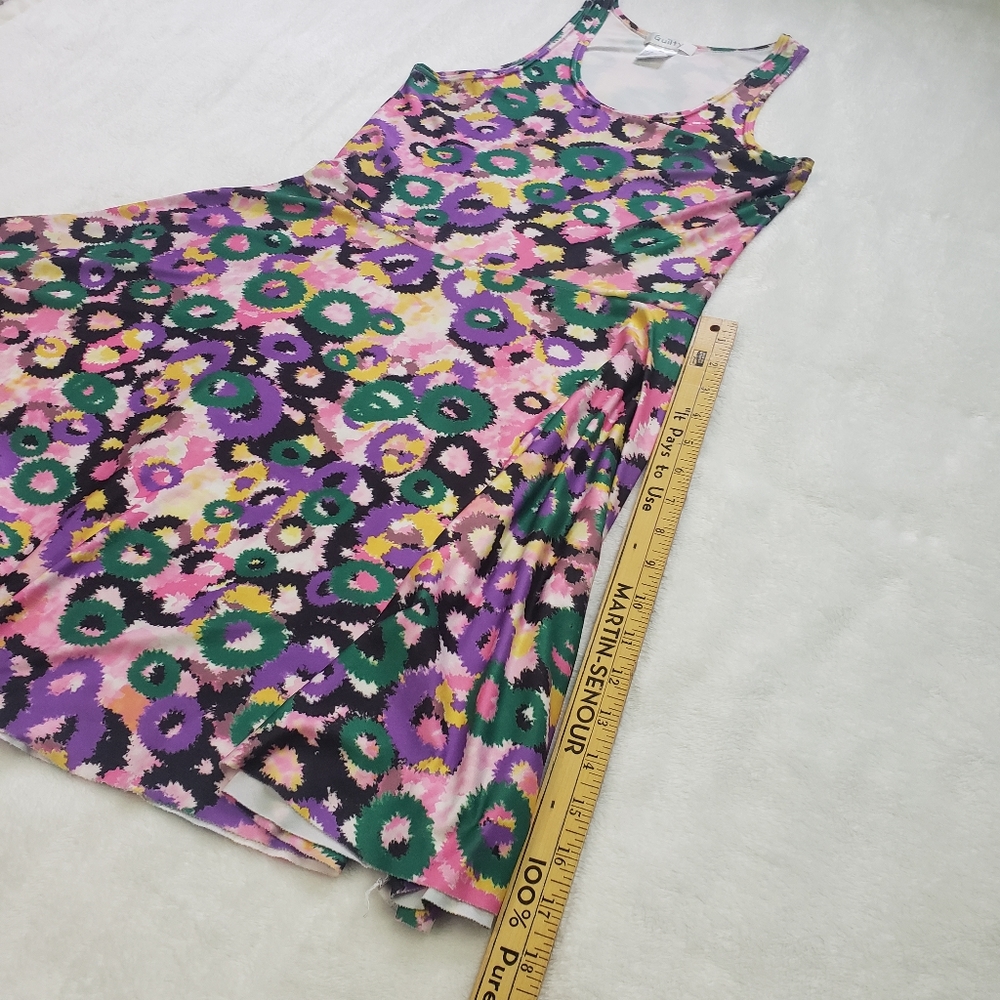 Guilty, Floral Fireworks Colourful Ombre 90s Skater Dress, Medium, Multicoloured - Picture 13 of 14